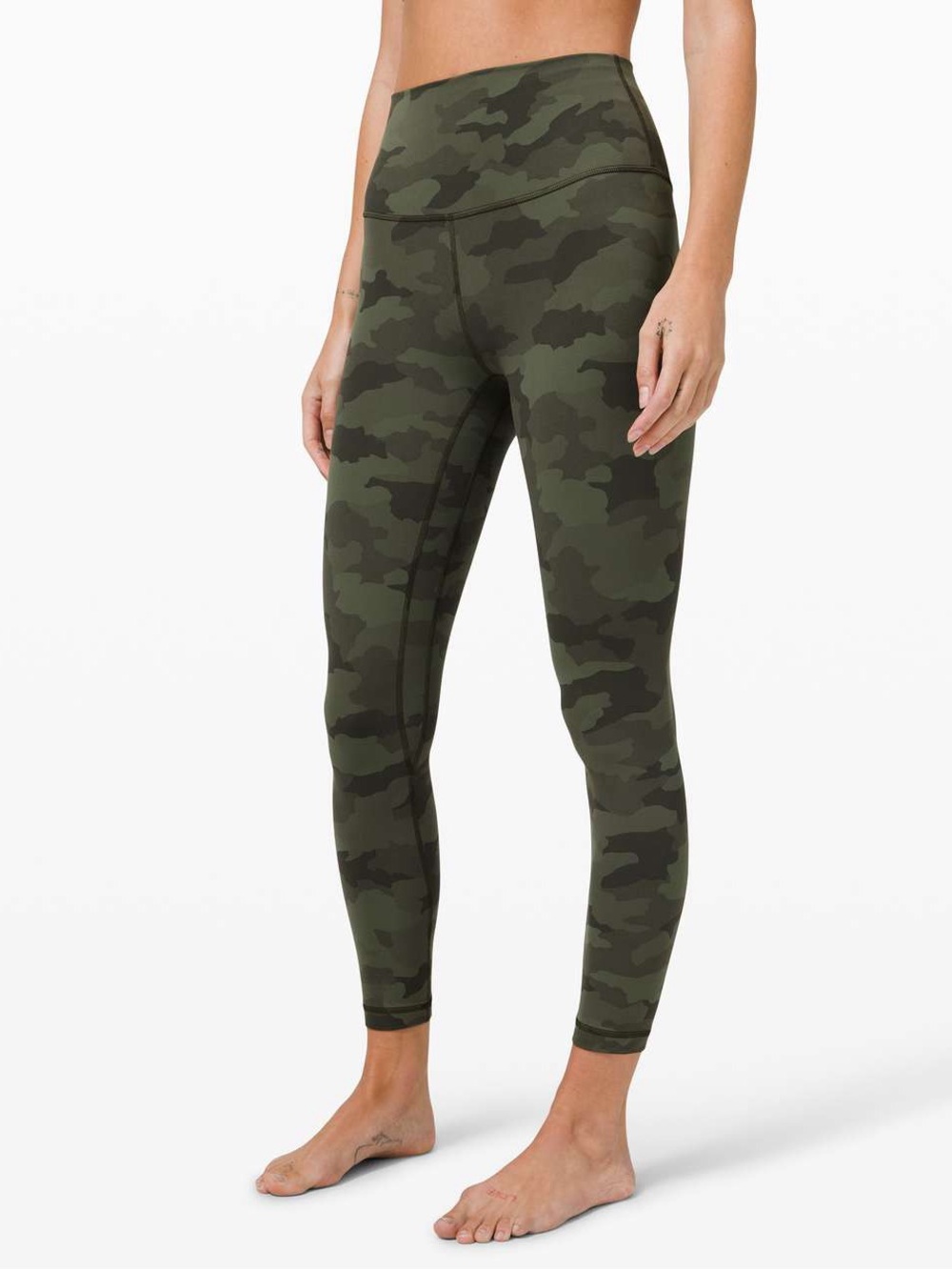 Lululemon Align Pant II 25" in heritage 365 camo green twill multi size 6